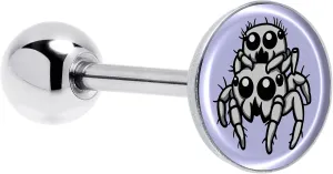 Body Candy 14G Tongue Ring - 316L Surgical Steel Straight Barbell Leaping Leapfrog Spiders Tongue Piercing for Women Men