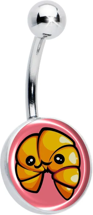 Body Candy Non Dangle Belly Ring - 316L Stainless Steel Navel Ring Piercing Quaso Croissant Belly Button Ring for Women Men