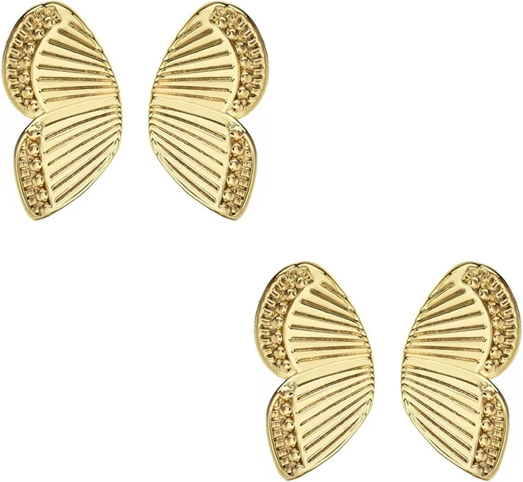 Butterfly Wings Stud Earrings for Women , 14K Gold Plated Butterfly Earrings Minimalist Lightweight Butterfly Cartilage Earrings Silver Rose Gold Tiny Butterfly Wings Earrings Dainty Hypoallergenic Ear Jewelry