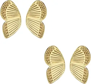 Butterfly Wings Stud Earrings for Women , 14K Gold Plated Butterfly Earrings Minimalist Lightweight Butterfly Cartilage Earrings Silver Rose Gold Tiny Butterfly Wings Earrings Dainty Hypoallergenic Ear Jewelry