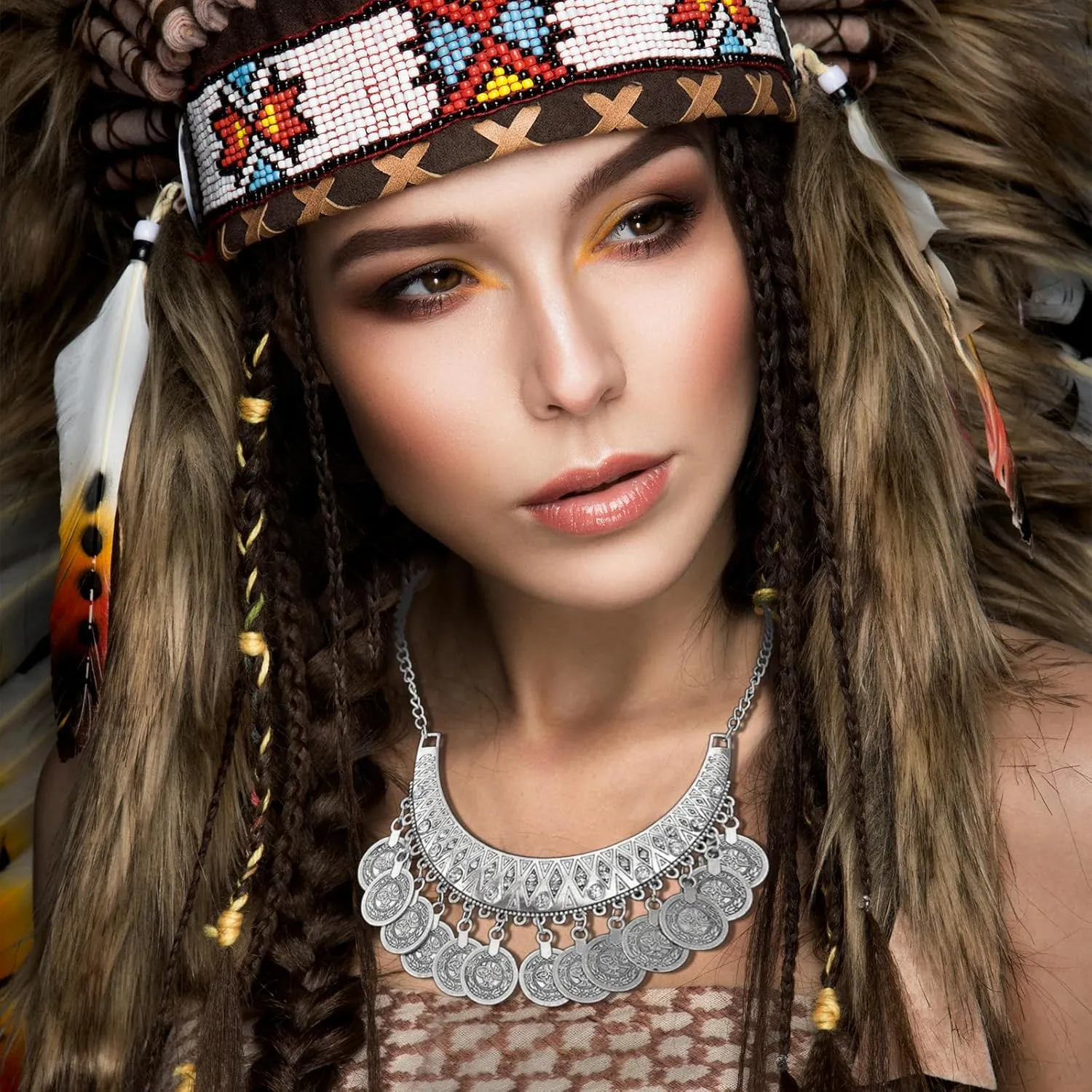choice of all Gypsy Jewelry Set Gypsy Costume for Women Gold Coins Necklace Earrings Set Belly Dance Jewelry Accessories Egyptian Renaissance Costume