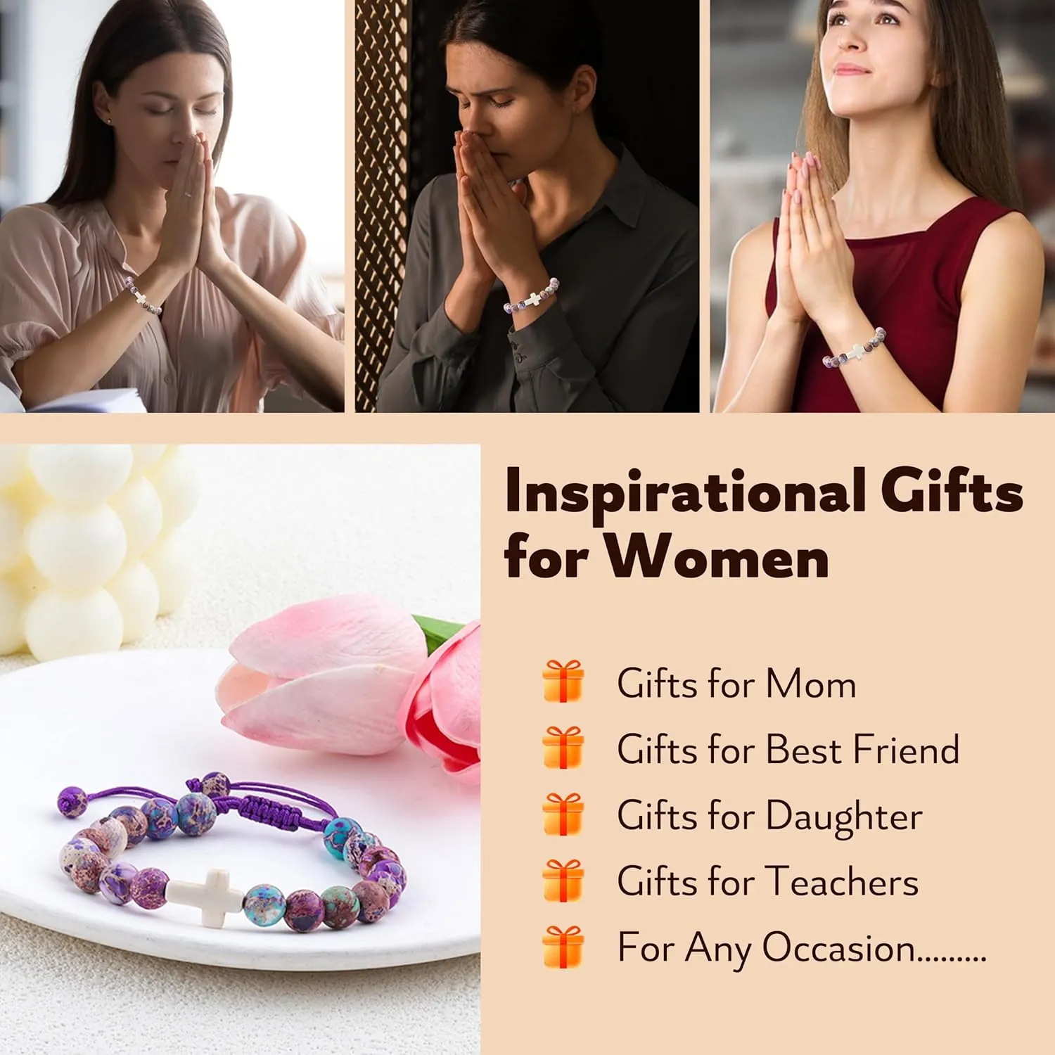 Christian Baptism Communion Confirmation Gifts for Women Christian Religious Bracelets Inspirationa Religious Gifts Catholic Jewelry for Women Friends Sister Mom Grandma