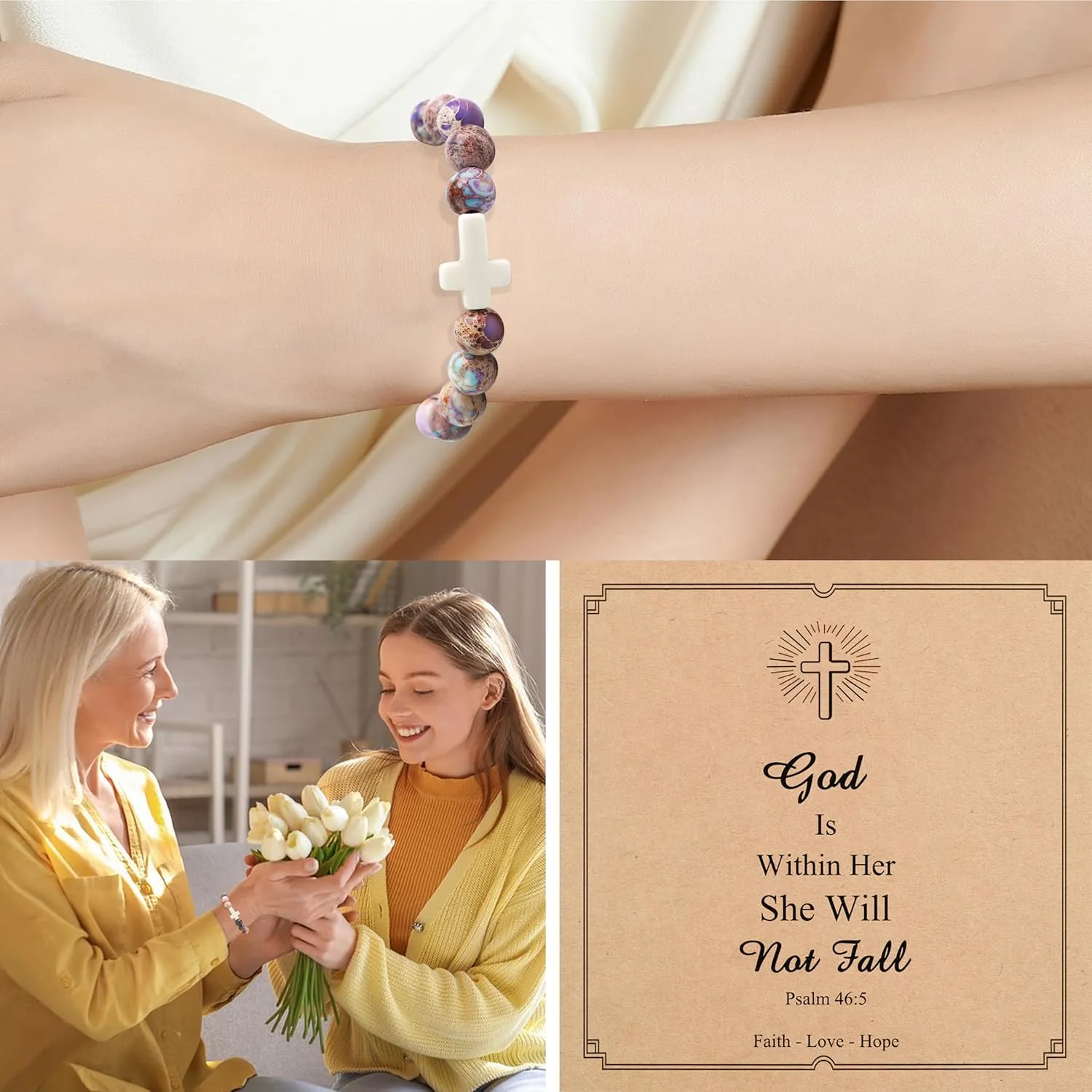 Christian Baptism Communion Confirmation Gifts for Women Christian Religious Bracelets Inspirationa Religious Gifts Catholic Jewelry for Women Friends Sister Mom Grandma