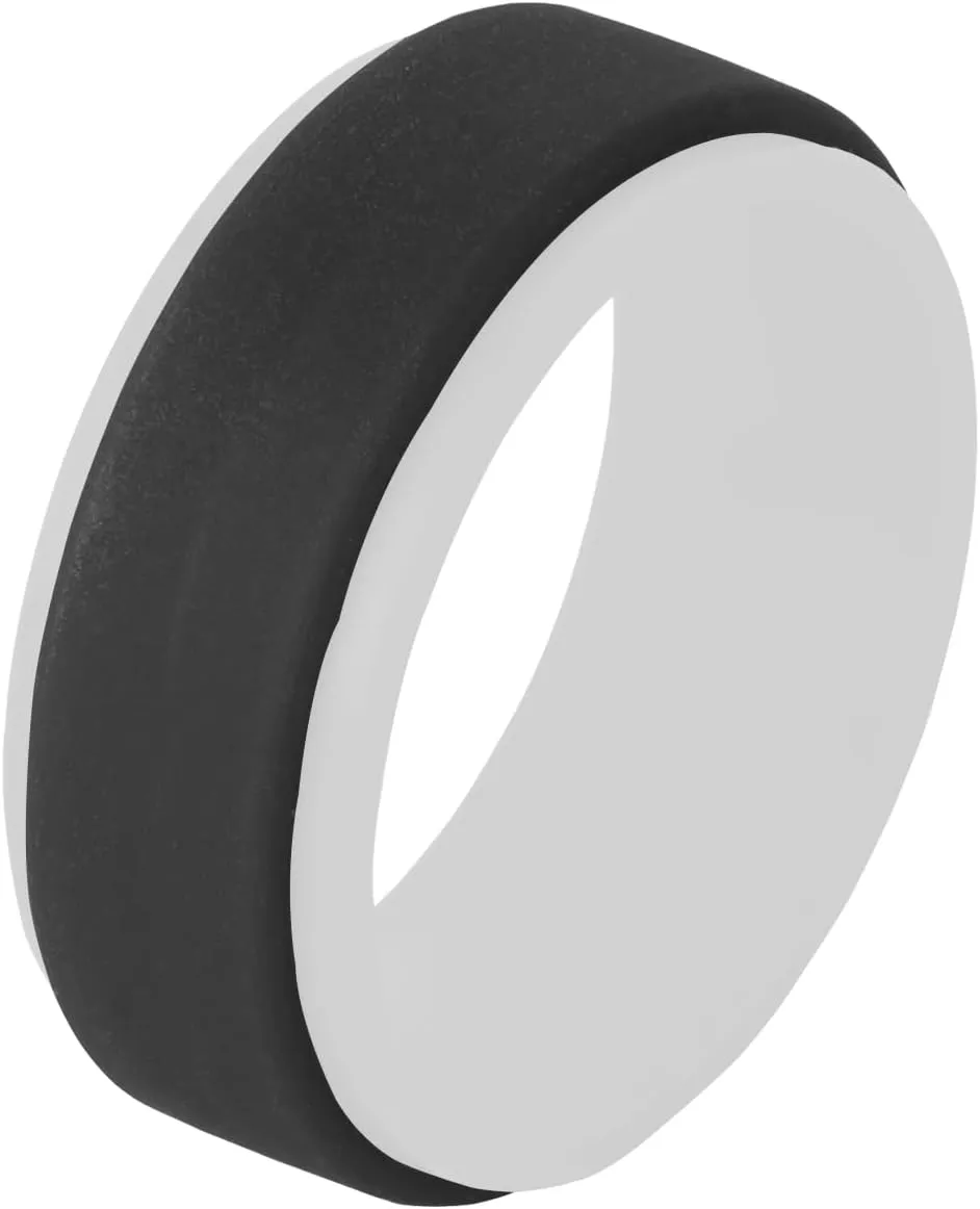 Christian Cross Heart Jesus Fish Star of David Peace Love Jesus Rings 8mm 2 Tone Silicone Rubber Step Edges Comfort Fit Inspirational Promise Rings Wedding Band