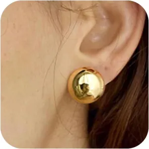 Chunky Gold Earrings for Women Trendy Gold Statement Drop Stud Earrings Dainty Thick Stud Earrings Hypoallergenic 14K Gold Plated Square Heart Geometric Earrings Jewelry Gifts for Women