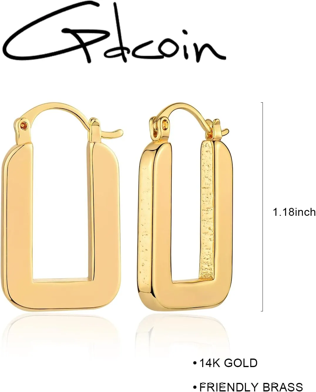 Chunky Hoop Earrings for Women 14K Gold Plated Huggie Hoops, Gold Polished Earrings Delicate Simple Hypoallergenic Jewelry Gift