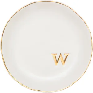 COLLECTIVE HOME - Ceramic Jewelry Tray, Decorative Trinket Dish for Rings Earrings Necklaces Bracelet Watch Keys, Birthday Mother's Day for Women, 4.75", White Surface (W)