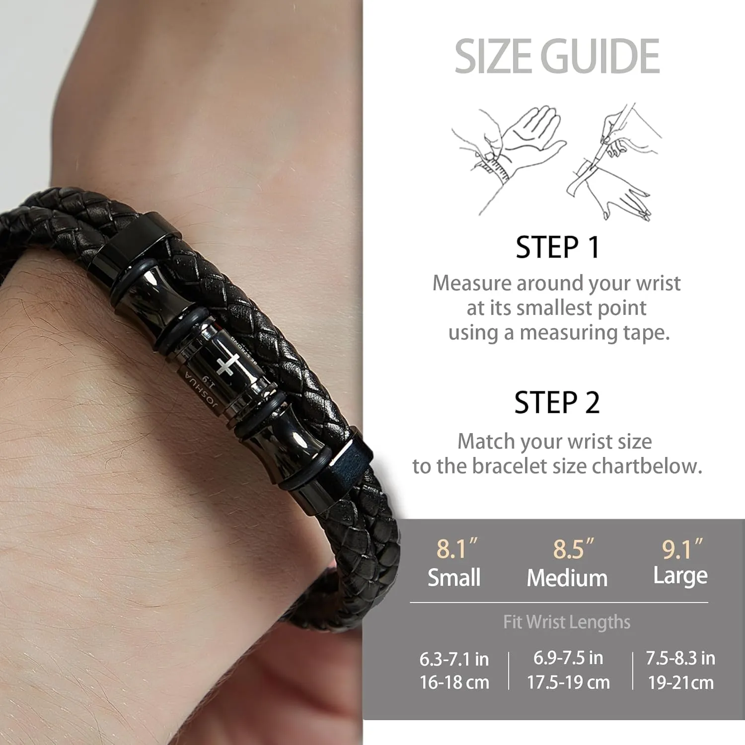 Cross Bracelet for Men Multi-Layer Braided Bible Verse Mens Leather Bracelet Christmas Birthday Religious Gifts for Men Father Boyfriend Husband