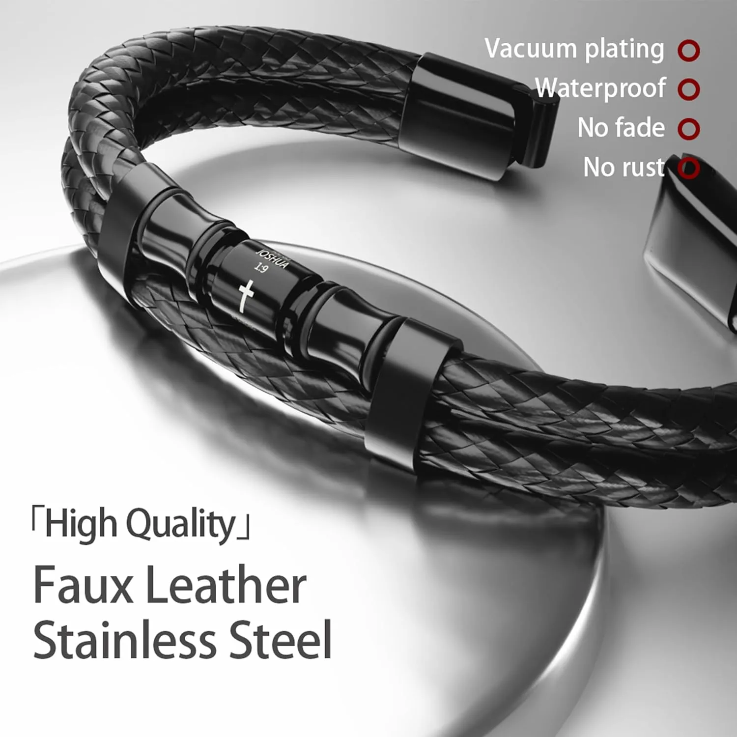 Cross Bracelet for Men Multi-Layer Braided Bible Verse Mens Leather Bracelet Christmas Birthday Religious Gifts for Men Father Boyfriend Husband