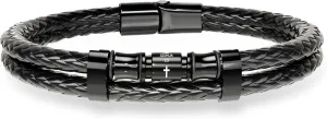 Cross Bracelet for Men Multi-Layer Braided Bible Verse Mens Leather Bracelet Christmas Birthday Religious Gifts for Men Father Boyfriend Husband