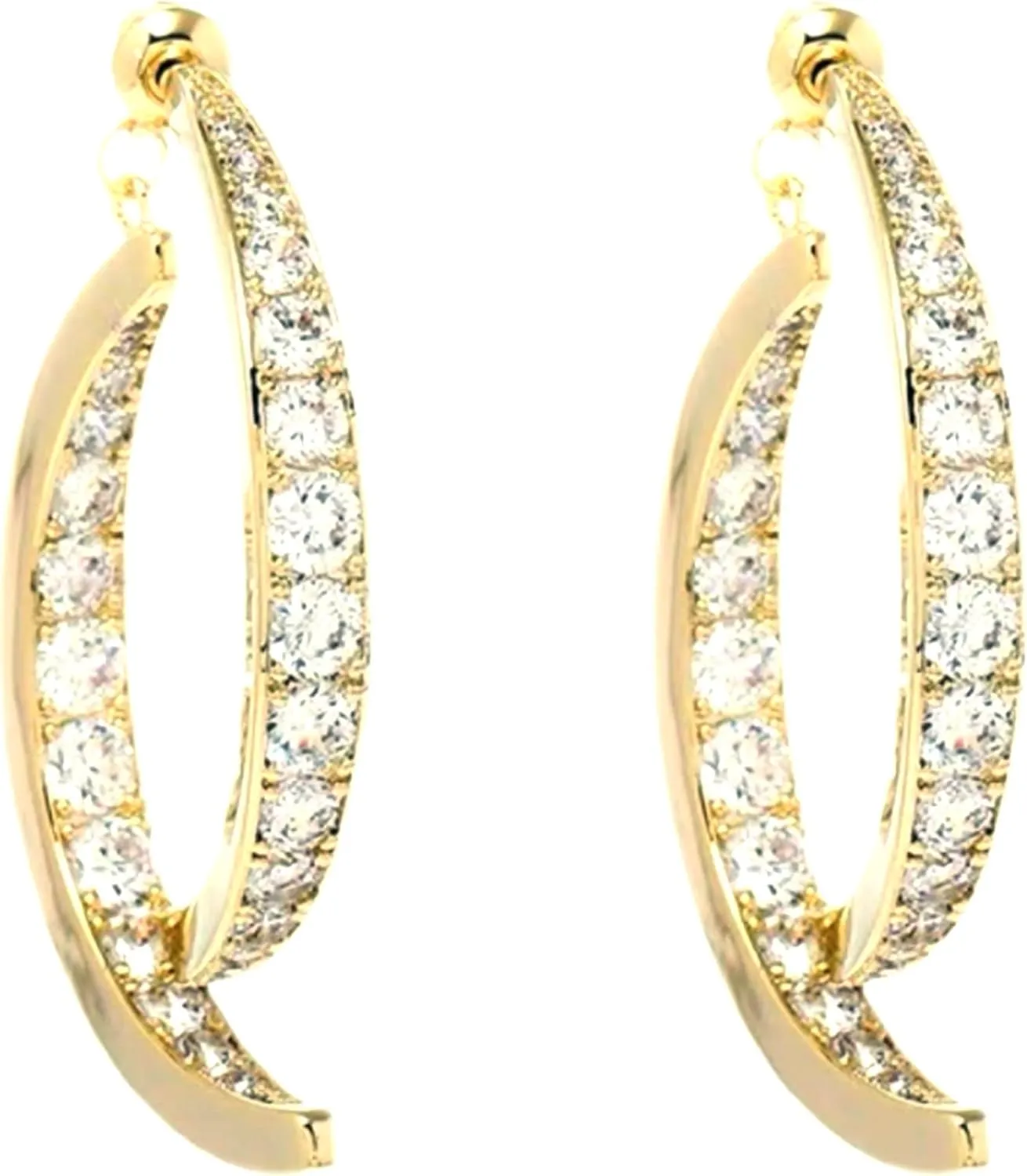 Cross Curved Earrings Zircon Curved Drop Earrings for Women Stick Front Back Piercing Hypoallergenic Ear Cuff