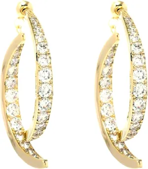 Cross Curved Earrings Zircon Curved Drop Earrings for Women Stick Front Back Piercing Hypoallergenic Ear Cuff