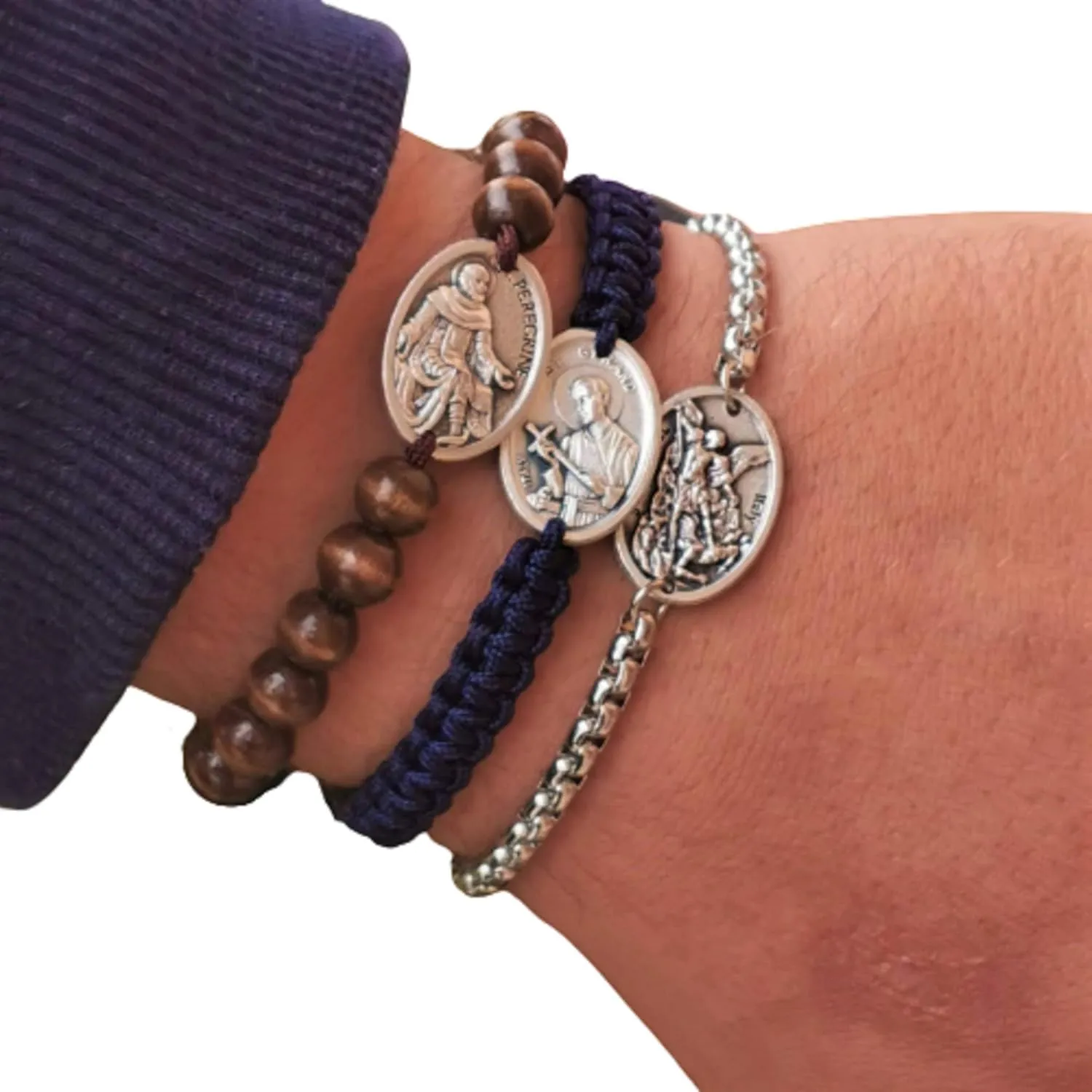 Custom Catholic Religious Bracelet Gifts For Men Women Kids - Choose Saint And Style by MedjugorjeStoneGifts
