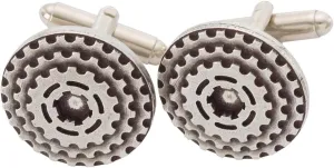 DANFORTH  Bike Gears Novelty Cufflinks For Men, Set Of 2,   Handmade Elegant Metal Cuff Links For Men, Guys & Bicyclists  Biker Accessories & Cool Jewelry For Husband  Made In USA