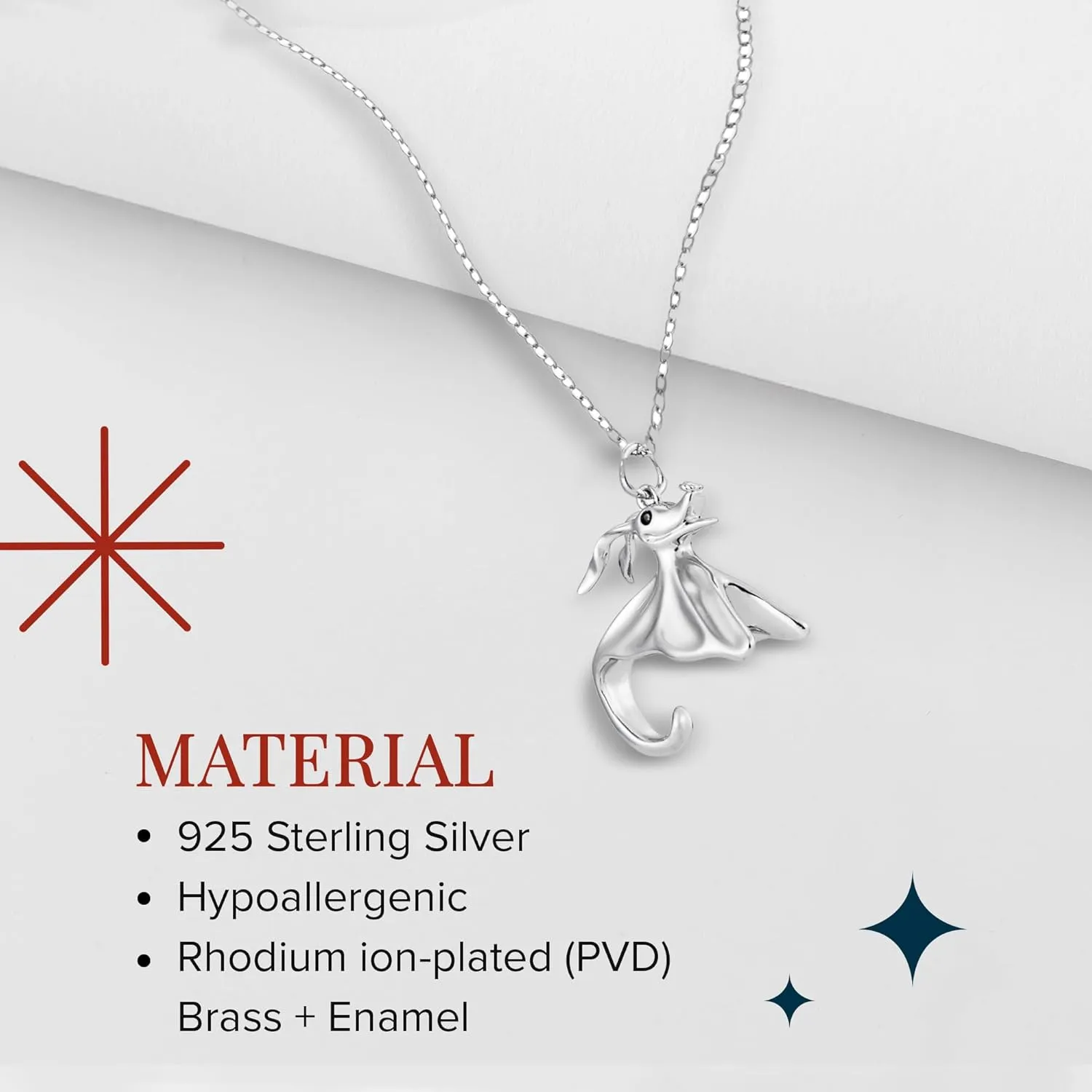 Dangling Dog Cute Breeds Pendant Necklace Pet Lovers Memorial Jewelry on 925 Sterling Silver Adjustable Chain