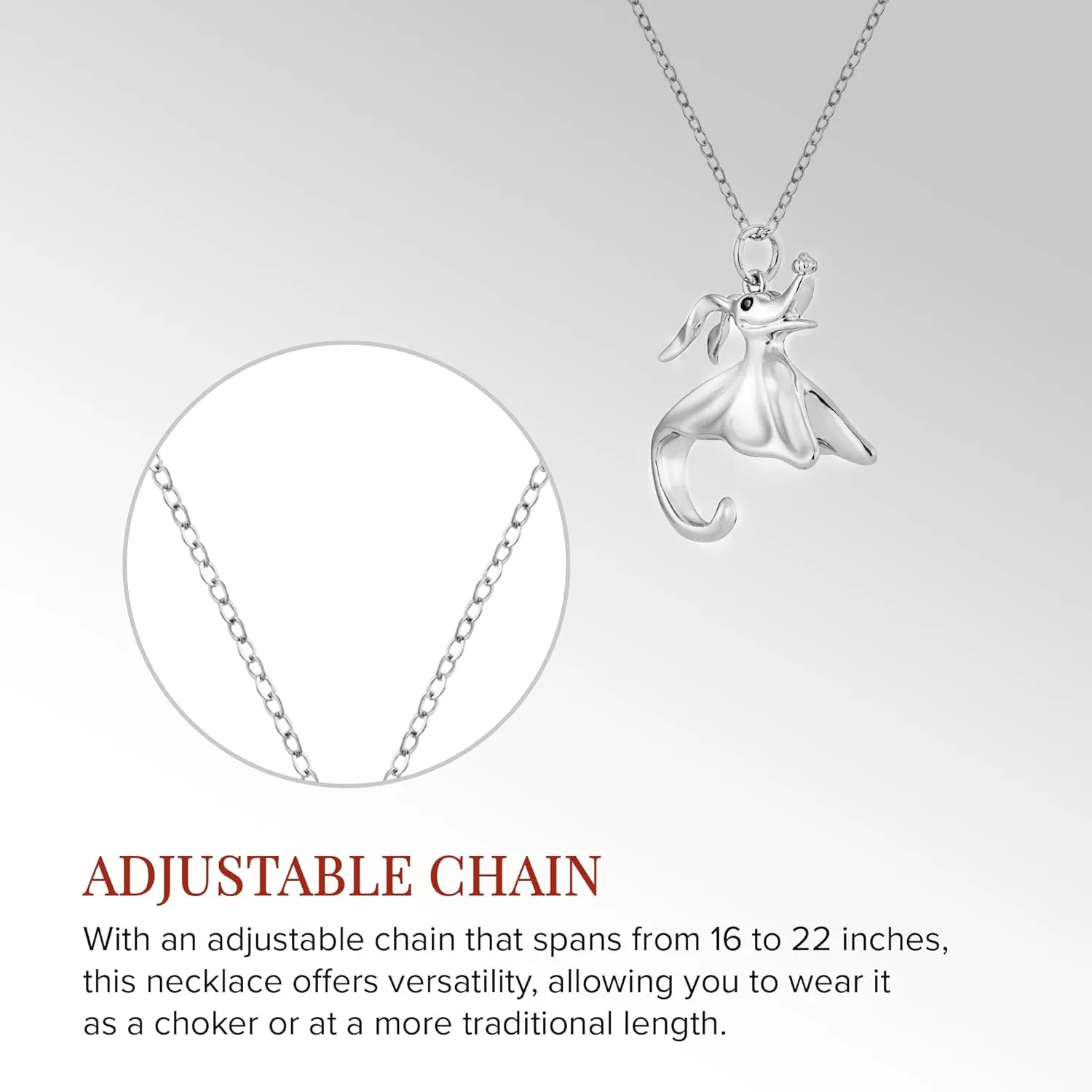 Dangling Dog Cute Breeds Pendant Necklace Pet Lovers Memorial Jewelry on 925 Sterling Silver Adjustable Chain