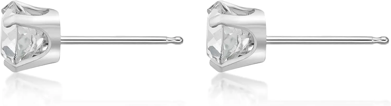 Dazzlingdaimonds Jewels 1.05Ctw Round Cut Diamond Engagement Push Back Stud Earrings 14K White Gold Plated