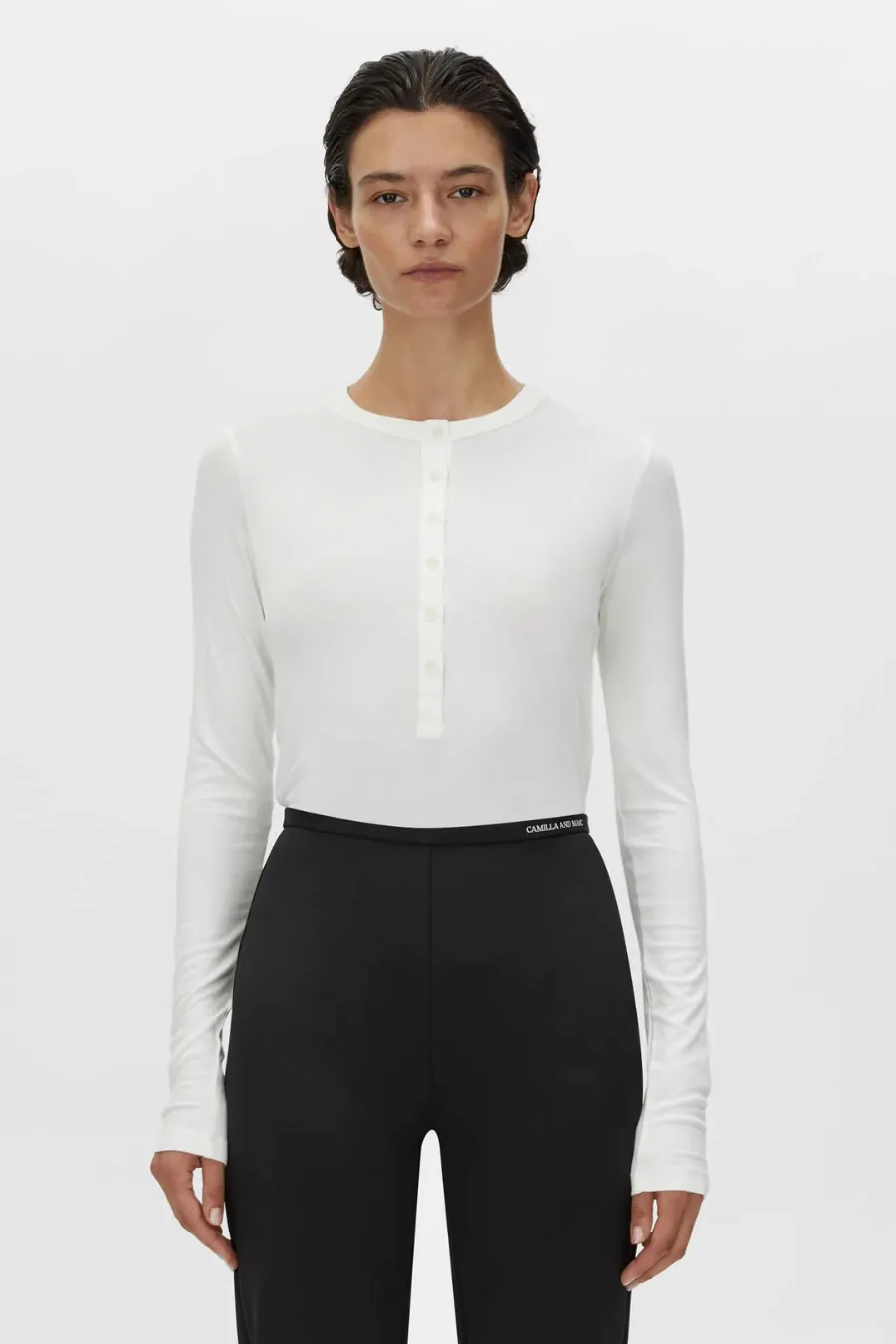 Delphin Button Down Top Ivory