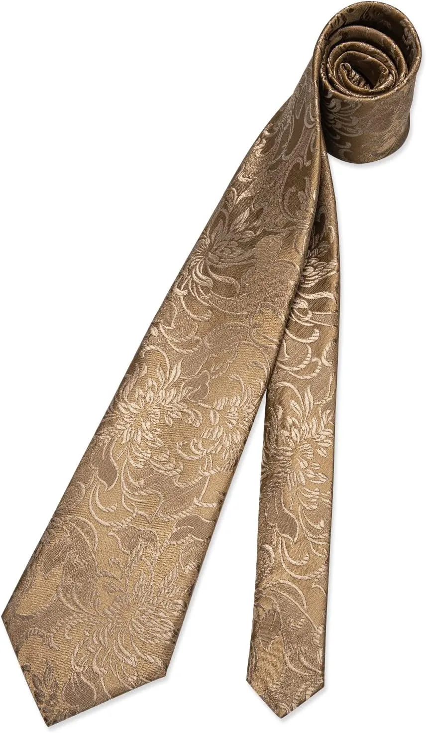 DiBanGu Mens Tie Set Paisley Floral Necktie Hanky Cufflinks Silk Tie Set Party Wedding