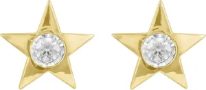 DISENO Star Shaped Stud Diamond Earrings in 10k Yellow White Rose Gold with Natural Diamonds 1/6 Carat (F-G Color, SI1-SI2 Clarity) Fine Jewelry for Women