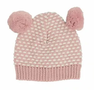 D)Lux Arkie Waffle Knit Pom Pom Hat