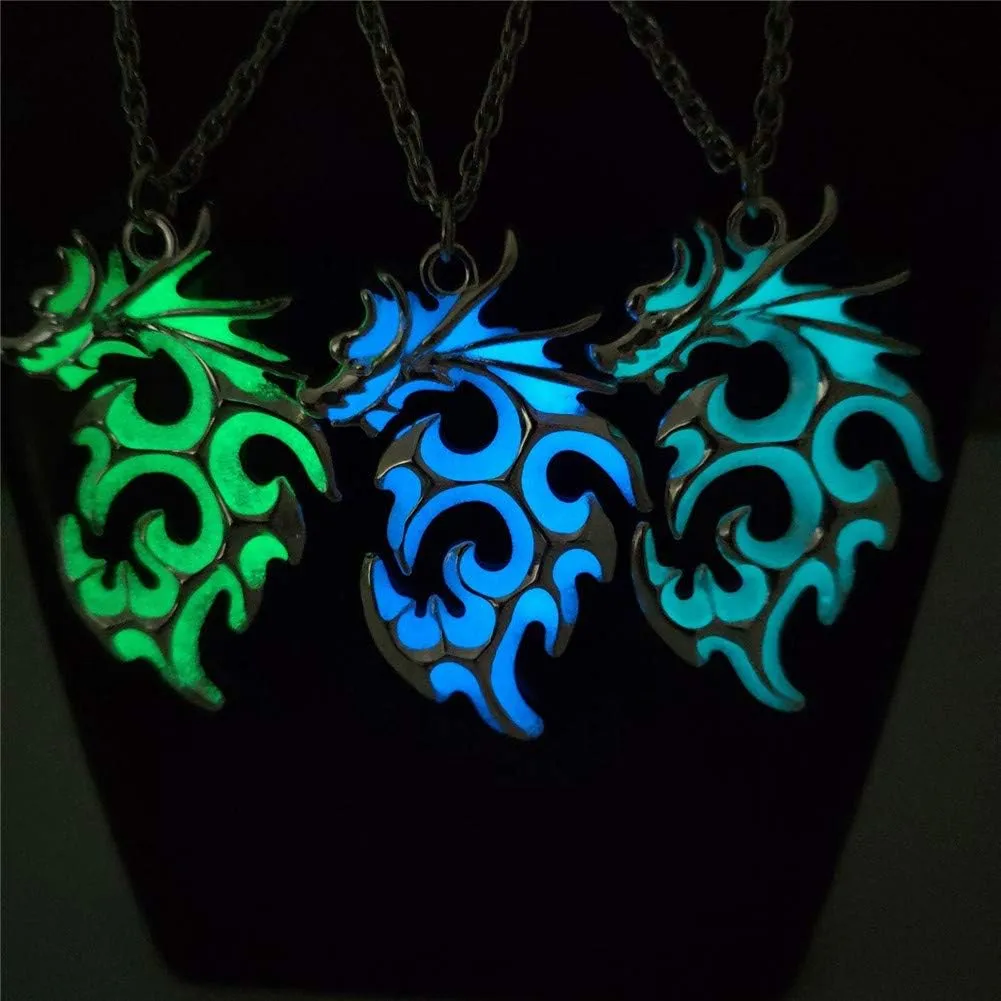 Dragon Necklace Stainless Steel Dragon Necklace Glow in the Dark Dragon Necklace for Women Men Summer Graduation Necklace Jewelry Gift