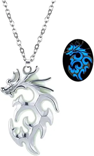 Dragon Necklace Stainless Steel Dragon Necklace Glow in the Dark Dragon Necklace for Women Men Summer Graduation Necklace Jewelry Gift