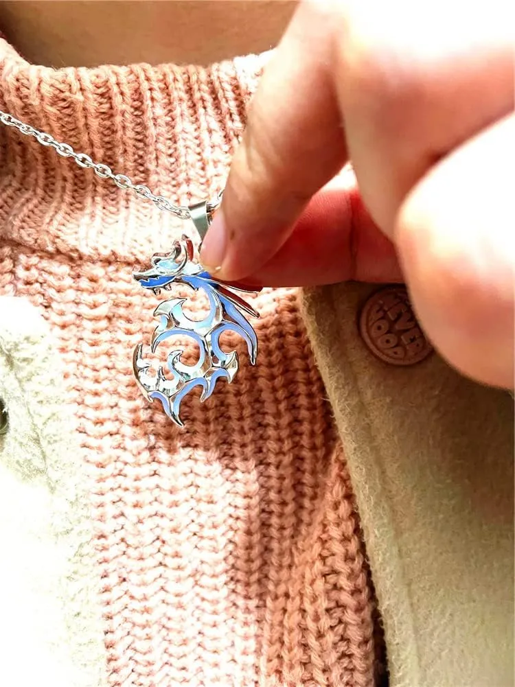 Dragon Necklace Stainless Steel Dragon Necklace Glow in the Dark Dragon Necklace for Women Men Summer Graduation Necklace Jewelry Gift