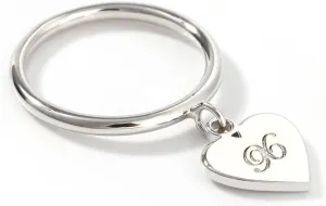 Drawelry Dangle Custom Initial Heart Single Ring