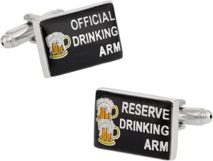 Drinking Arm Cufflinks Funny Novelty Cufflinks for Men with Presentation Box