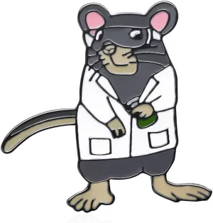 Dr's gift Science Mouse Pins Brooch Lab Rat Doctor Pin Lapel Backpacks Badge Fun Biology Jewelry Gifts for Scientists Teachers Animal Researchers