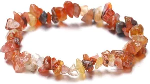 Erliway Crystals Stretch Bracelet Irregular Beads Stretch Bracelet Healing Crystals Chips Bracelet Natural Gemstone Bracelets for Women Jewelry Reiki Meditation