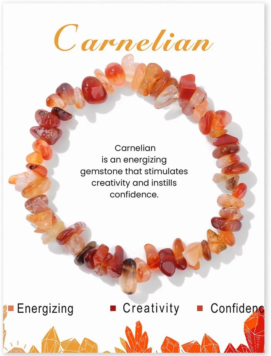 Erliway Crystals Stretch Bracelet Irregular Beads Stretch Bracelet Healing Crystals Chips Bracelet Natural Gemstone Bracelets for Women Jewelry Reiki Meditation