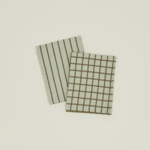 Essential Yarn Dyed Dish Towel | Set of 2 (Olive   Sage)