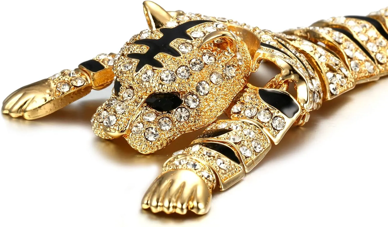 EVER FAITH Austrian Crystal Enamel Wildlife Predator Tiger Animal Brooch for Women