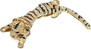 EVER FAITH Austrian Crystal Enamel Wildlife Predator Tiger Animal Brooch for Women