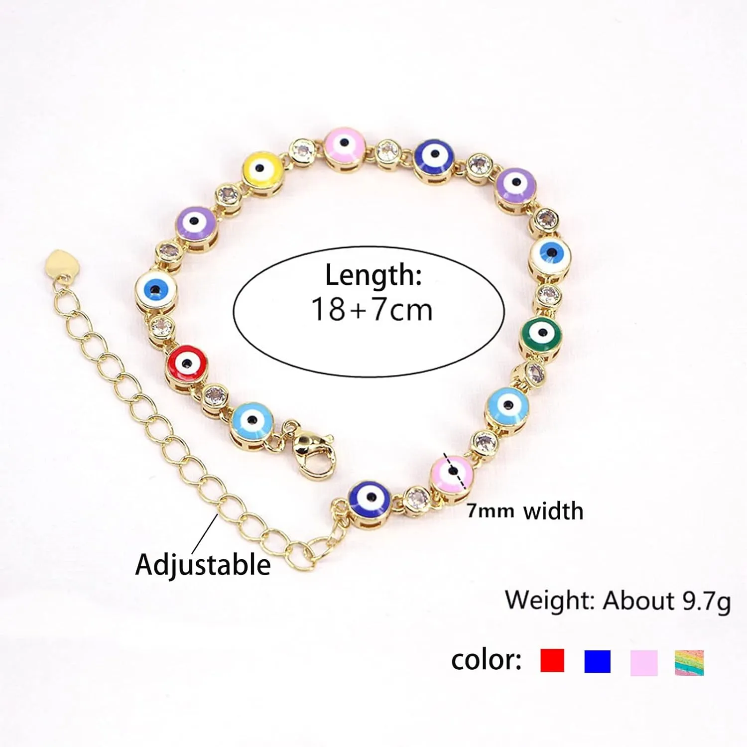 Evil Eye Bracelets for Women Gold Evil Eye Mexican Bracelet Adjustable Turkish Blue Pink Red Evil Eye Protection Bracelet Jewelry