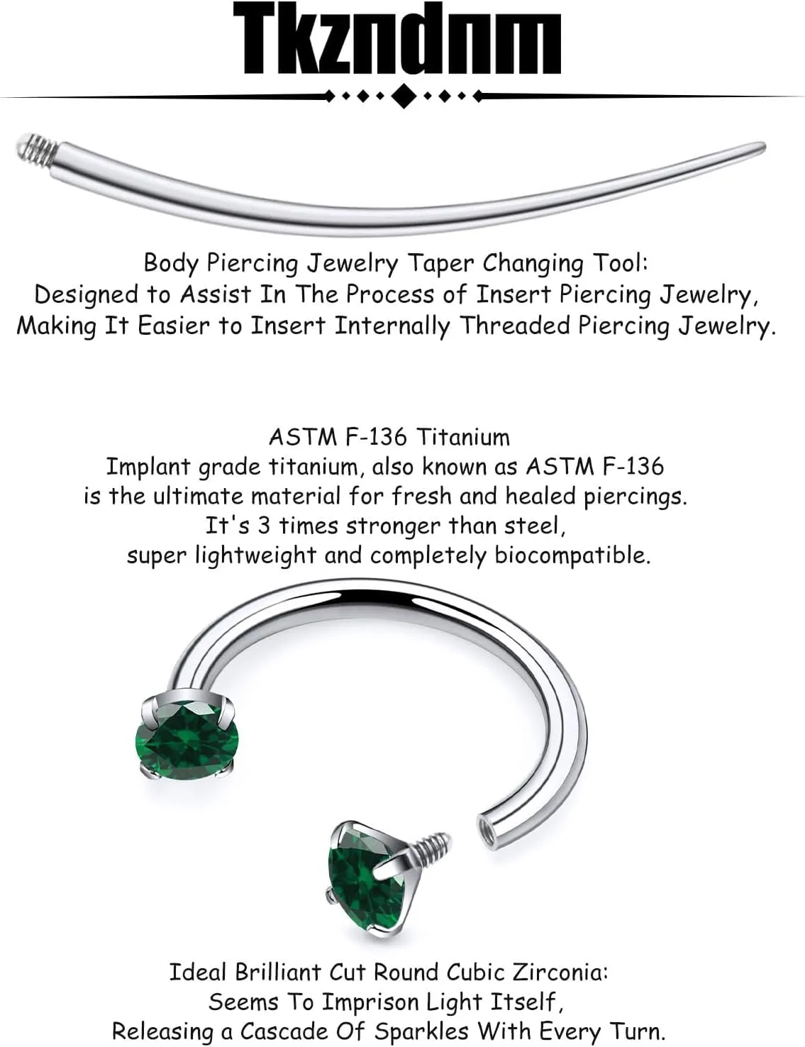 F136 Titanium 16g 8/10mm 10 Colors CZ Horseshoe Septum Lip Rings Cartilage Piercings Jewelry Forward Helix Tragus Daith Earrings for Women Men