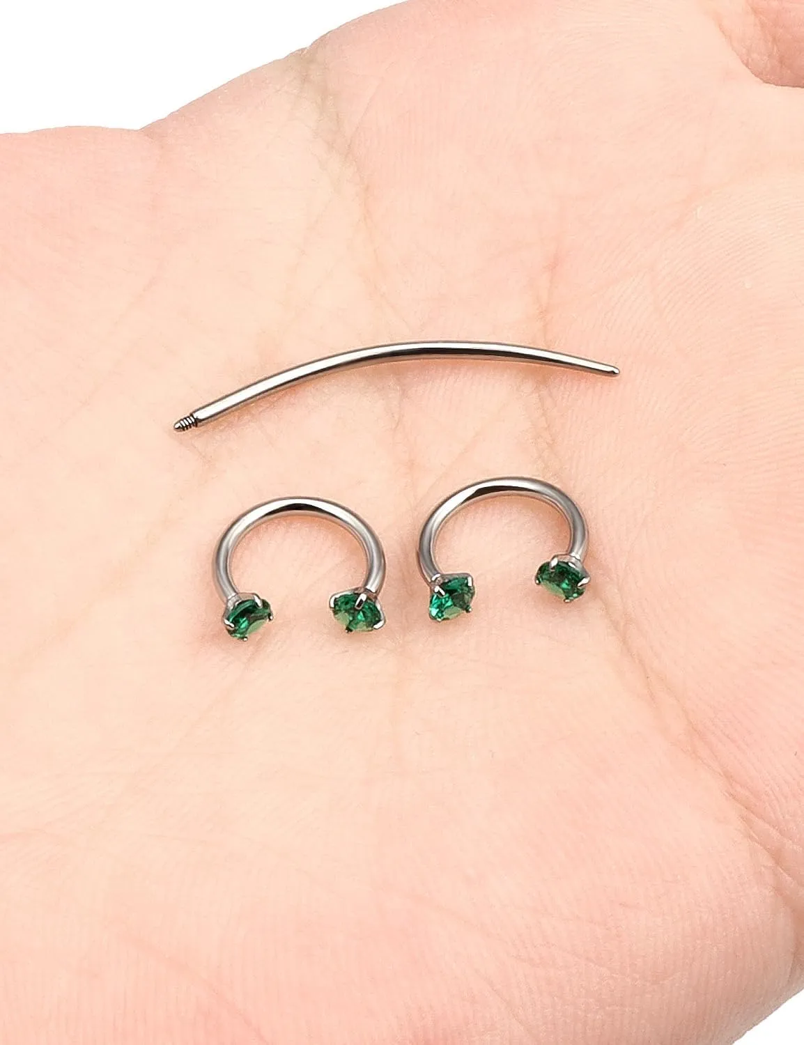 F136 Titanium 16g 8/10mm 10 Colors CZ Horseshoe Septum Lip Rings Cartilage Piercings Jewelry Forward Helix Tragus Daith Earrings for Women Men
