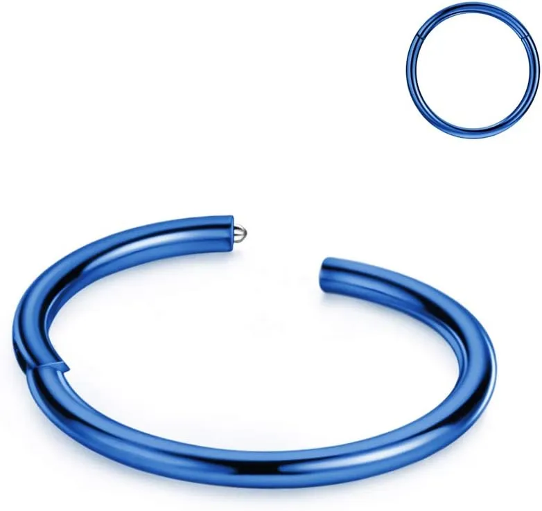 FANSING Men Women 316L Surgical Steel Hinged Nose Rings Hoop for Nostril Septum Cartilage Helix Daith Tragus Rook Conch Lip Ear Lobe Piercings