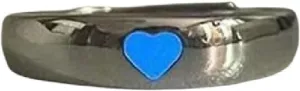 Fashion Blue Green Luminous Light Star Ring Glow In Dark Fluorescent Heart Ring Women Men Couple Adjustable Finger Rings Jewelry