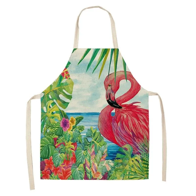 Flamingo Print Apron