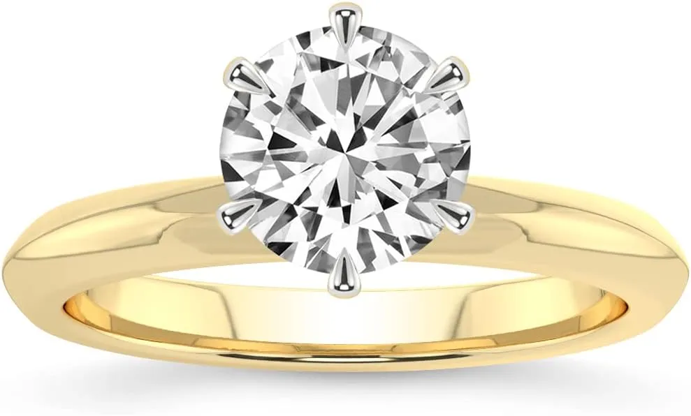 FRIENDLY DIAMONDS Lab Grown Diamond Ring For Women IGI Certified | 0.50-6 Carat Alora Solitaire Lab Diamond Ring | 14K Or 18K White, Yellow Or Rose Gold | FG-VS Quality