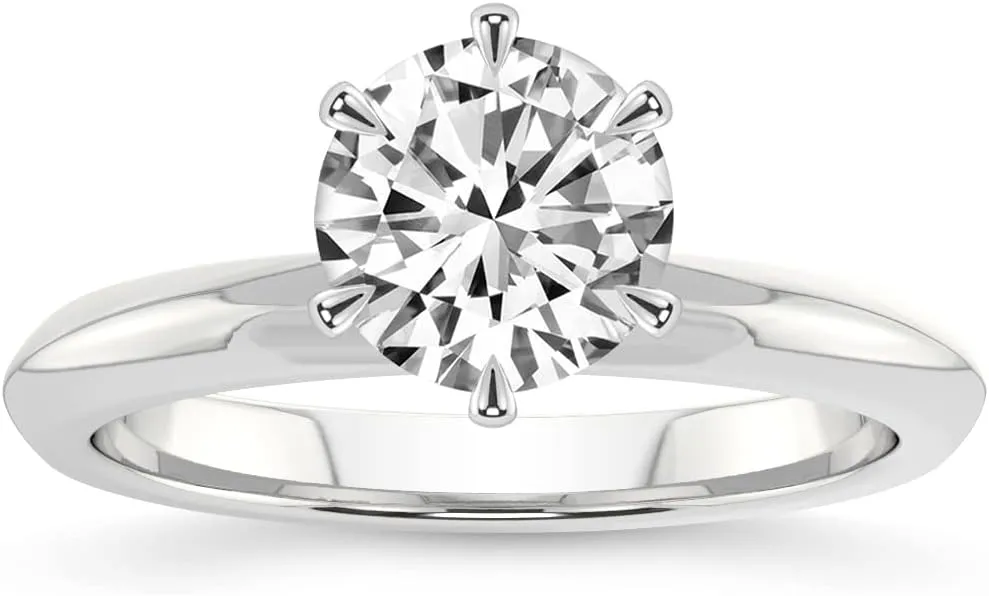 FRIENDLY DIAMONDS Lab Grown Diamond Ring For Women IGI Certified | 0.50-6 Carat Alora Solitaire Lab Diamond Ring | 14K Or 18K White, Yellow Or Rose Gold | FG-VS Quality