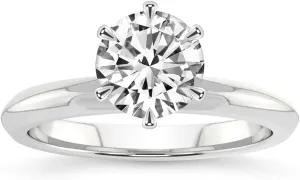 FRIENDLY DIAMONDS Lab Grown Diamond Ring For Women IGI Certified | 0.50-6 Carat Alora Solitaire Lab Diamond Ring | 14K Or 18K White, Yellow Or Rose Gold | FG-VS Quality