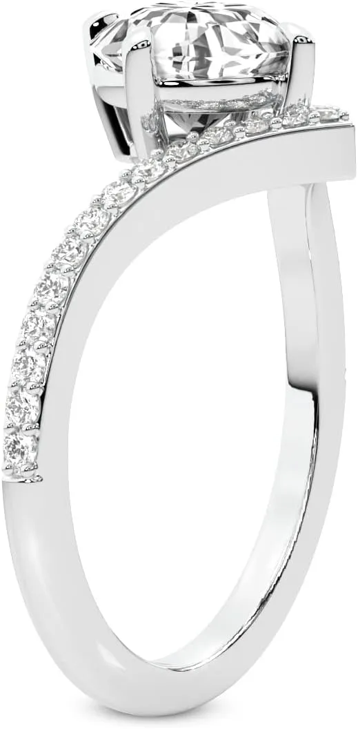 FRIENDLY DIAMONDS Lab Grown Diamond Ring For Women IGI Certified | 1-5 Carat Zelda Classic Chevron Diamond Ring | 14K Or 18K White, Yellow Or Rose Gold | FG-VS Quality