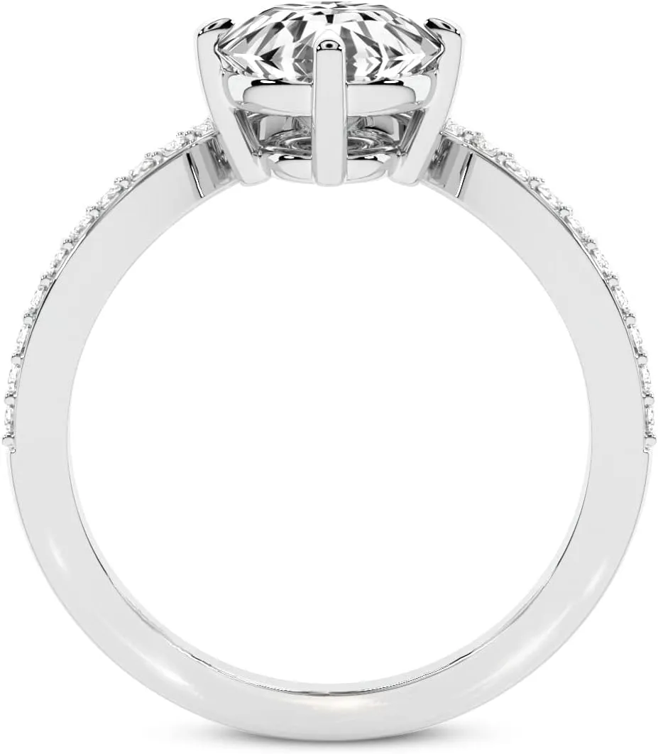 FRIENDLY DIAMONDS Lab Grown Diamond Ring For Women IGI Certified | 1-5 Carat Zelda Classic Chevron Diamond Ring | 14K Or 18K White, Yellow Or Rose Gold | FG-VS Quality