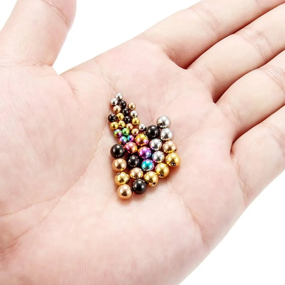 Ftovosyo 40-60PCS 14G 16G 3-6mm 316L Surgical Steel Replacement Balls Spikes Body Jewelry Piercing Barbell Parts Screw Bead for Women Men