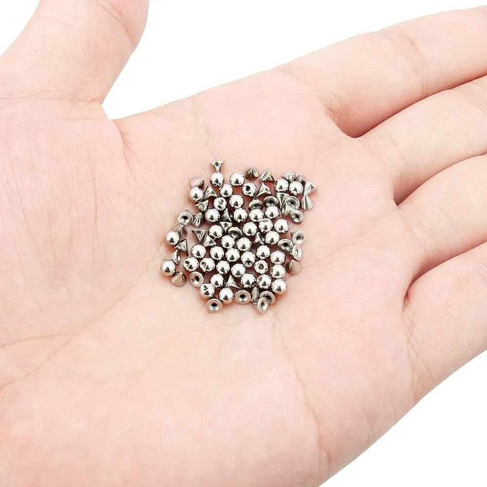 Ftovosyo 80Pcs 20G 16G 3-5MM 316L Surgical Steel Externally Threaded Replacement Balls Spikes Piercing Barbell Parts for Body Jewelry