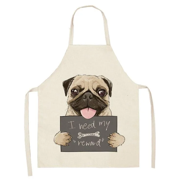 Funny Pug Print Apron